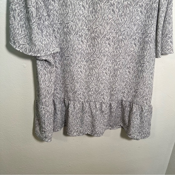 Apt. 9 Ruffle Peplum Top Vintage Waves White Black XL - Picture 9 of 12